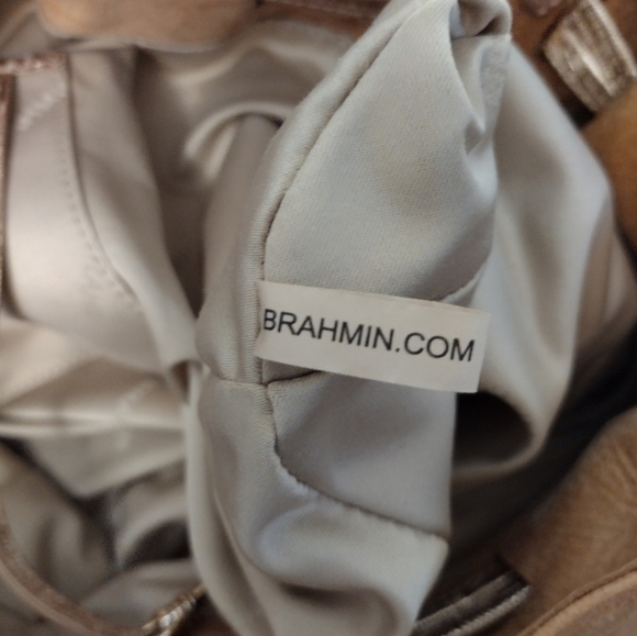 Brahmin Retired Harlow Tan Rosario Drawstring Bag - Picture 13 of 15